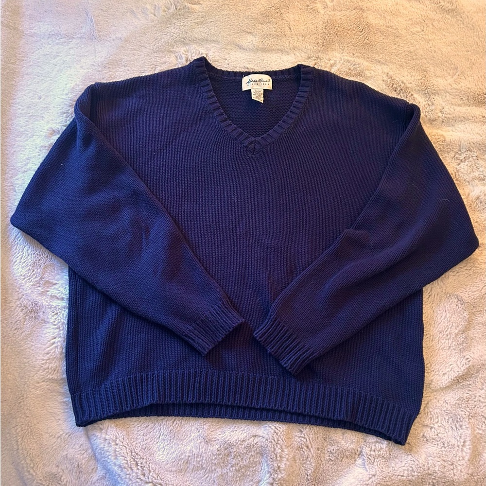 Vintage Eddie Bauer Rare Sweater Deep Navy Knit - Men's XL